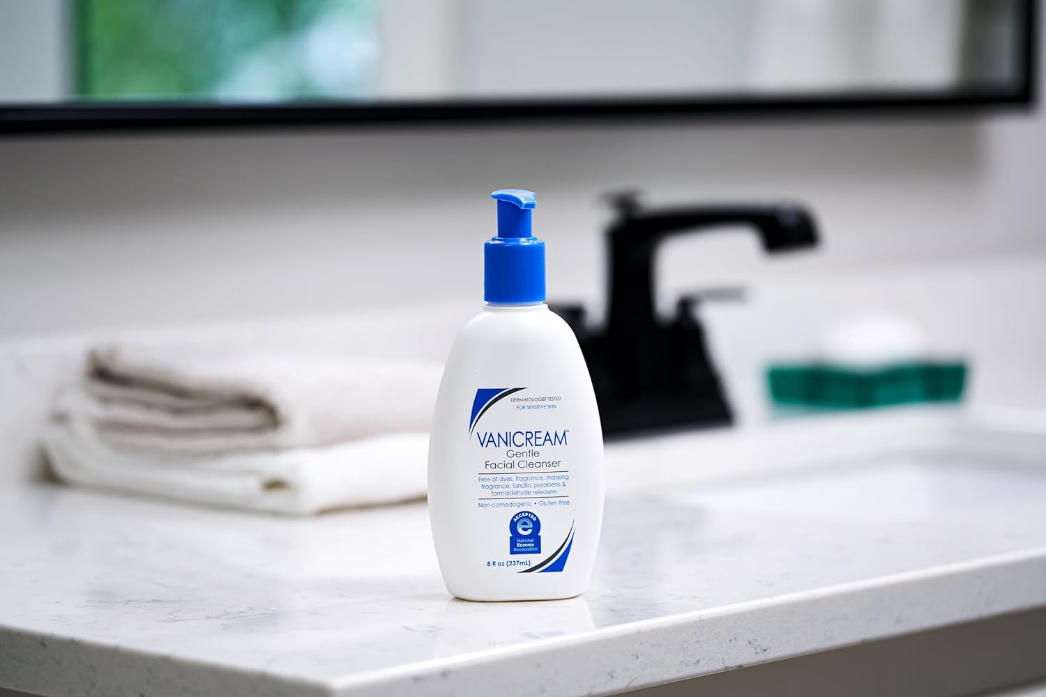 Vanicream Gentle Facial Cleanser with Pump Dispenser - 8 fl oz - Formulated Without Common Irritants for Those with Sensitive Skin - 24hrsmart